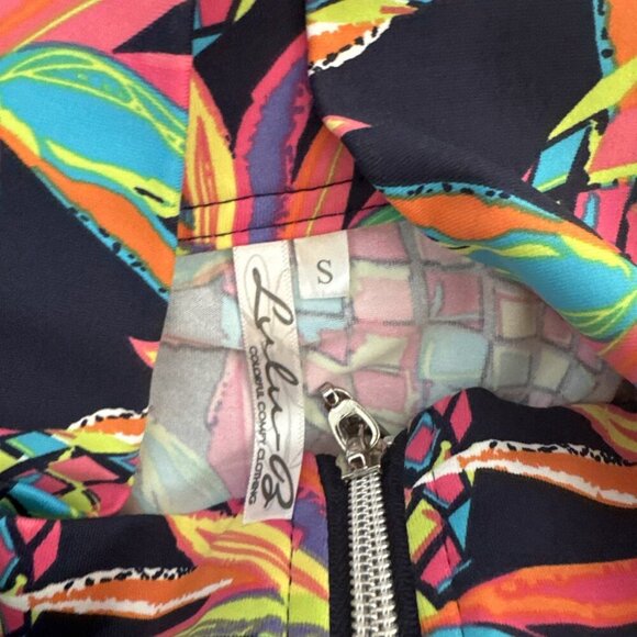 Lulu B Dress Women’s Blue Multicolor Pineapple Print UPF 50 Tropical Size S - Picture 3 of 4